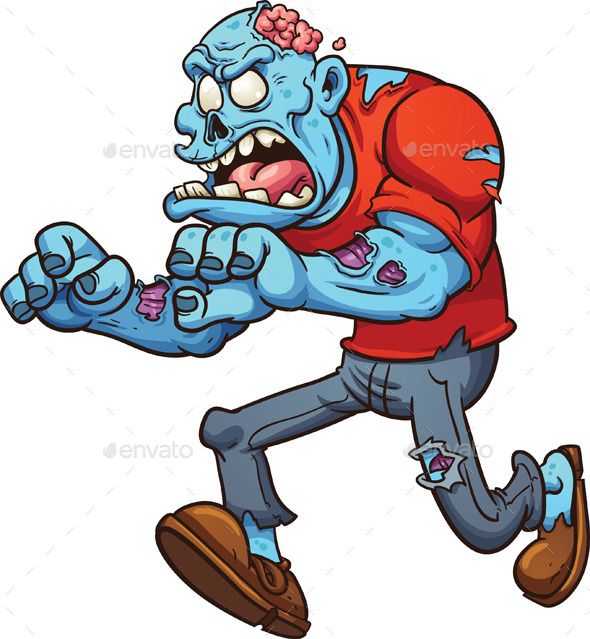 590x639 Running Zombie Running, Art Illustrations And Cartoon