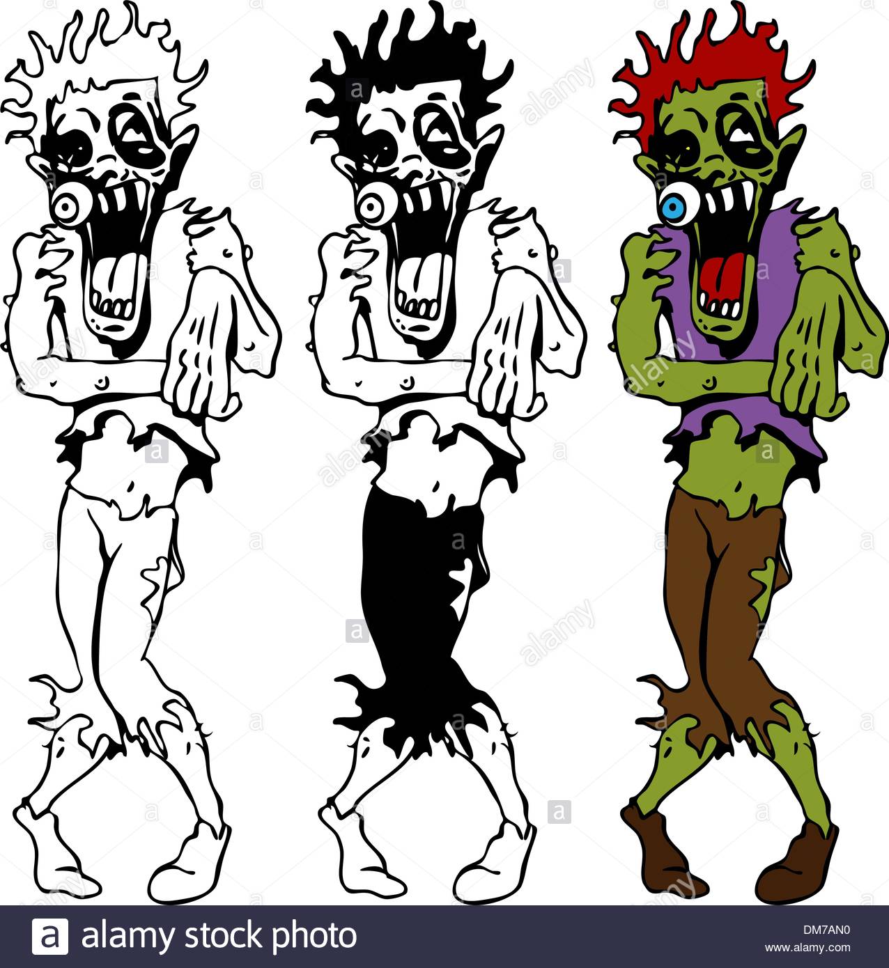 1276x1390 Walking Zombie Stock Vector Images