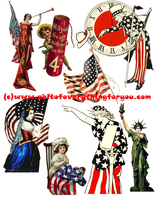 542x700 Vintage 4th Of July Patriotic Usa Flag Art Clipart Digital