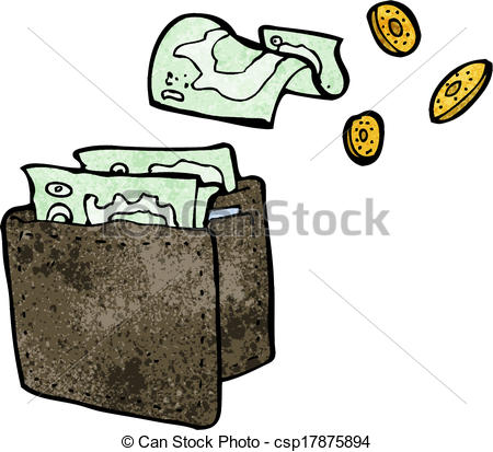 450x413 Cartoon Wallet Spilling Money Eps Vectors