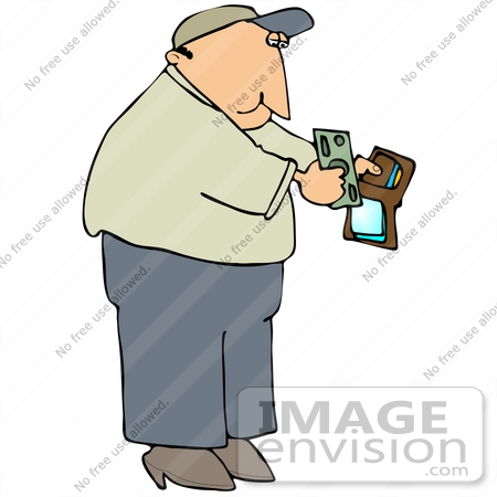 450x450 Clip Art Graphic Of A Man Pulling Money Out Of His Wallet To Pay