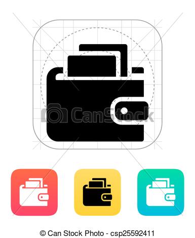 385x470 Wallet With Cash Icon On White Background. Vector Vector Clip
