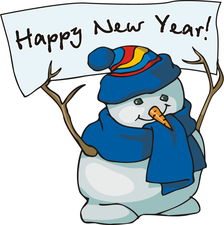 858x864 Free Clip Art Happy New Year