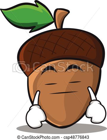 360x470 Boring Acorn Cartoon Character Style Vector Illustration Eps