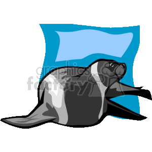 300x300 Royalty Free Big Grey With White Striped Seal 133579 Vector Clip