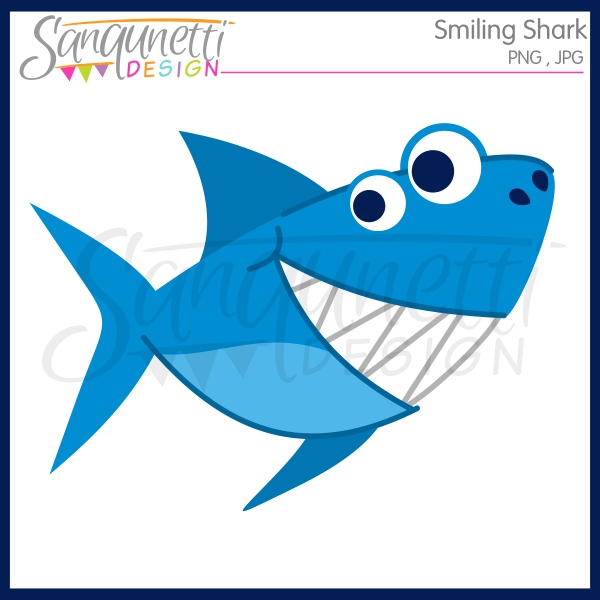 600x600 Free Smiling Shark Clipart
