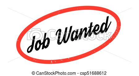 450x246 Job Wanted Rubber Stamp. Grunge Design With Dust Scratches
