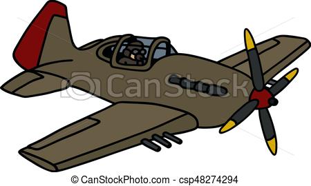 450x270 Classic Military Airplane. Hand Drawing Of A Classic Khaki Eps