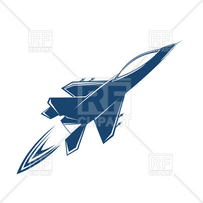 400x400 Stylized Air Jet Fighter Zooming Through The Skies Royalty Free