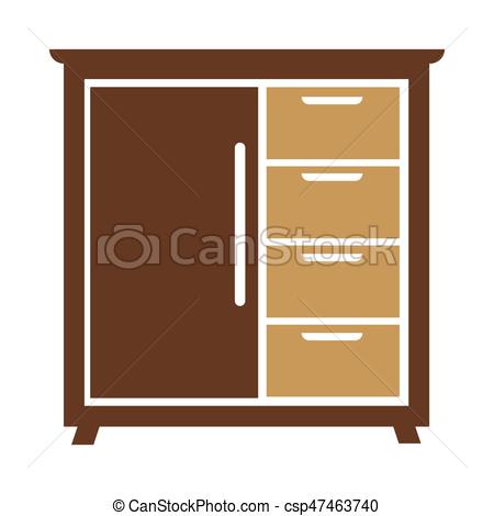 450x470 Chest Of Drawers Icon Vector Illustration Isolated On White Eps