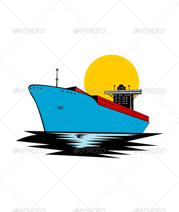 590x700 Container Ship Graphics, Designs Amp Templates From Graphicriver