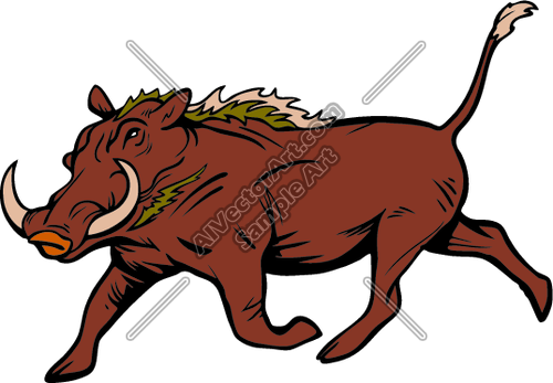 500x347 Warthod Walking Graphic Clipart And Vectorart Sports Mascots