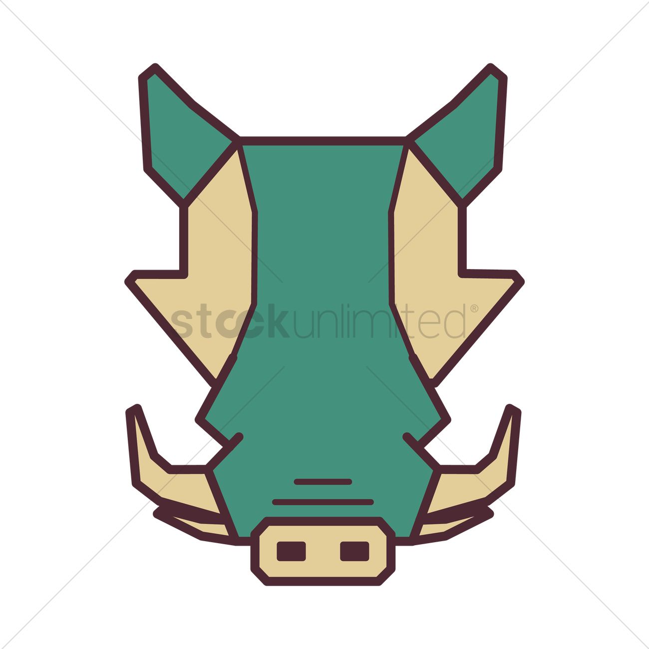 1300x1300 Warthog Head Vector Image