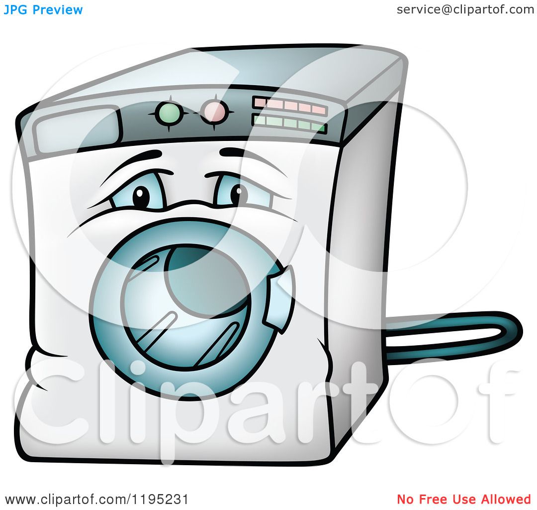 1080x1024 Cartoon Of A Sad Front Loader Washing Machine