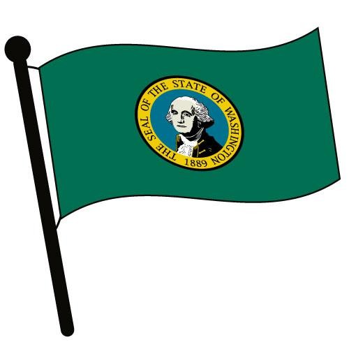 500x500 Washington Waving Flag Clip Art