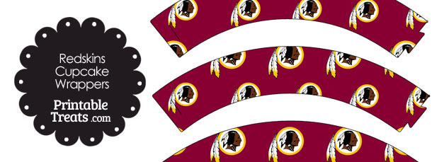 610x229 Washington Redskins Logo Cupcake Wrappers Printable