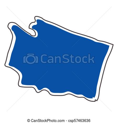 450x470 Isolated Map Of The State Of Washington. Vector Illustration Design.
