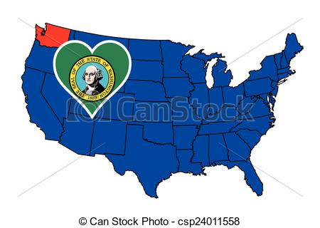 450x320 State Of Washington. Washington State Outline And Icon Inset