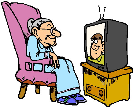 435x352 Family Watching Tv Clipart
