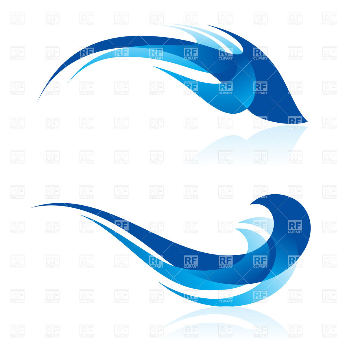 1200x1200 Abstract Blue Water Elements Royalty Free Vector Clip Art Image