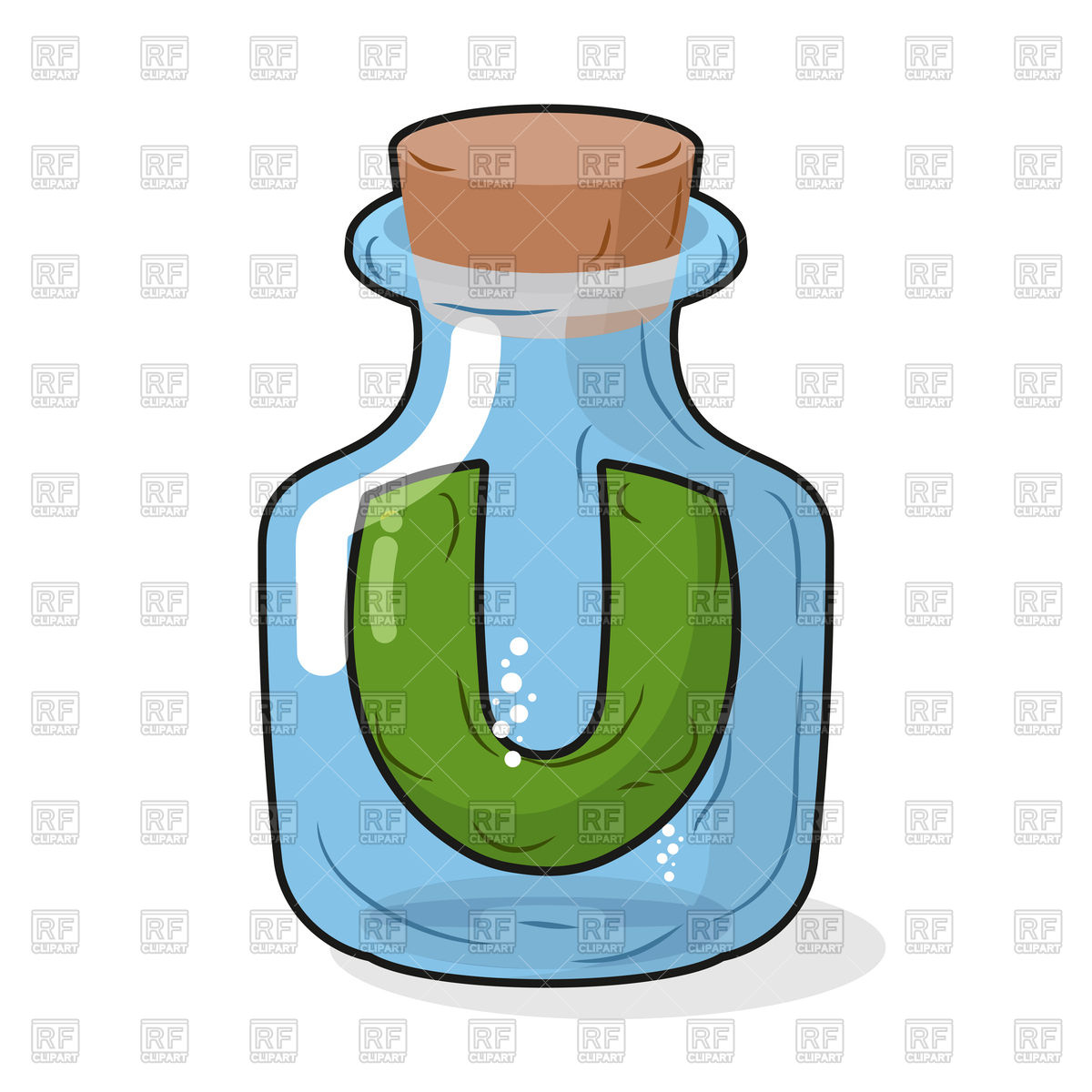 1200x1200 Letter U In Scientific Laboratory Bottle Royalty Free Vector Clip