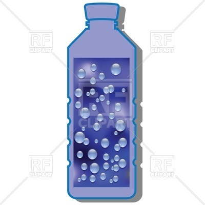 400x400 Outline Of Plastic Bottle Of Water With Bubbles Royalty Free