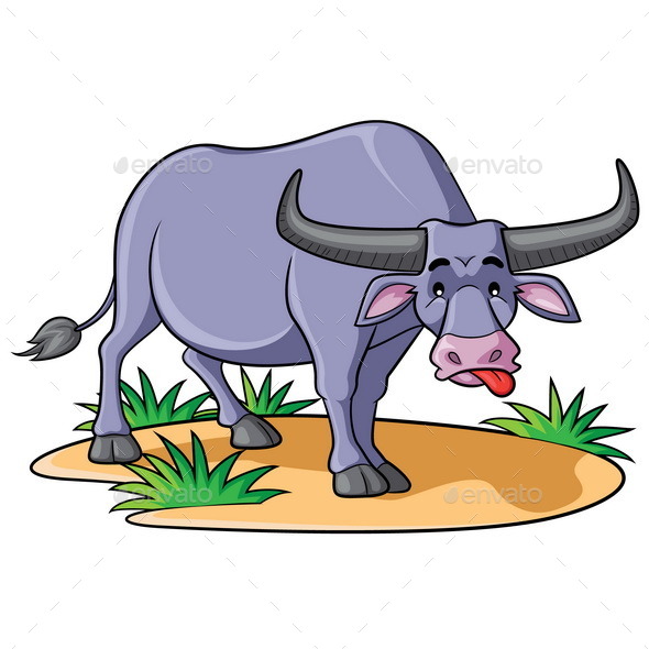 590x590 Buffalo Cartoon By Rubynurbaidi Graphicriver