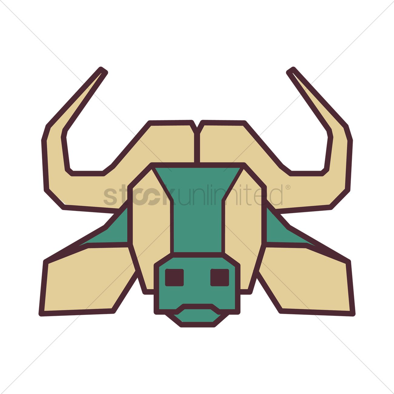 1300x1300 Water Buffalo Head Vector Image