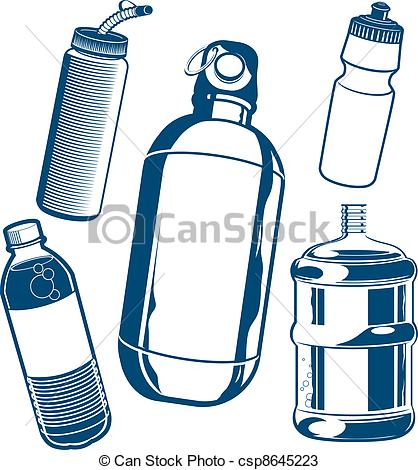 418x470 Water Bottle Collection. Clip Art Of Various Types Of Water
