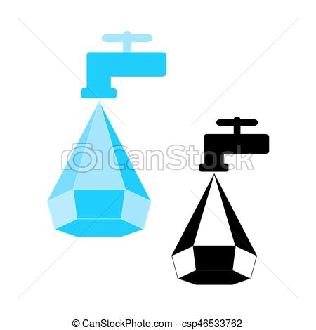 450x470 Water Conservation Logo, Water Droplet Icon And Tap. Logo Clip