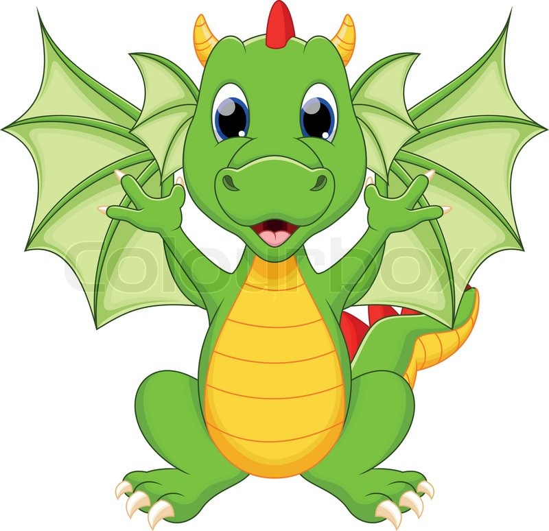 800x774 Cute Dragon Cartoon Stock Vector Colourbox