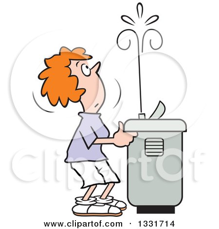 450x470 Clipart Of A Cartoon Red Haired Caucasian Woman Playing