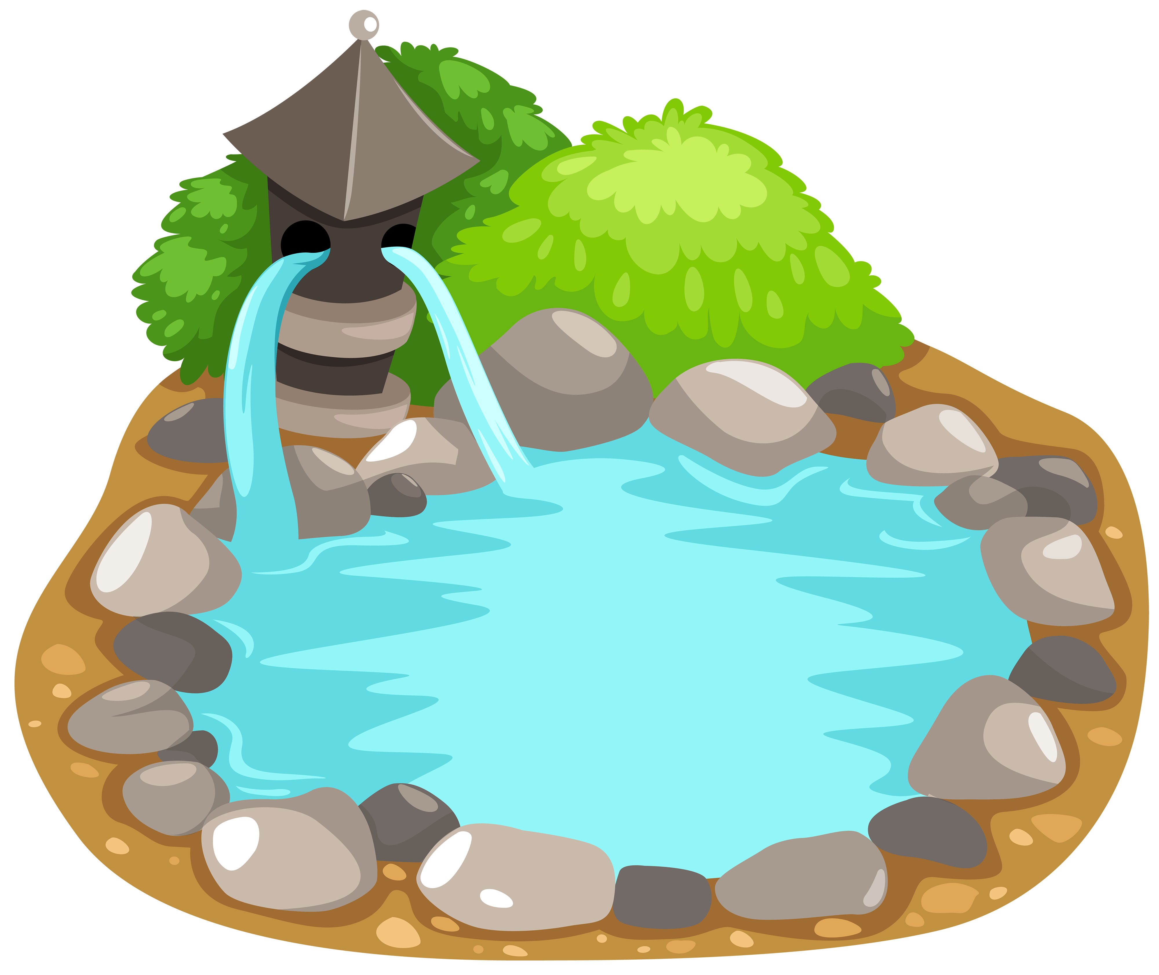 4000x3364 Waterfall Clipart Garden Fountain