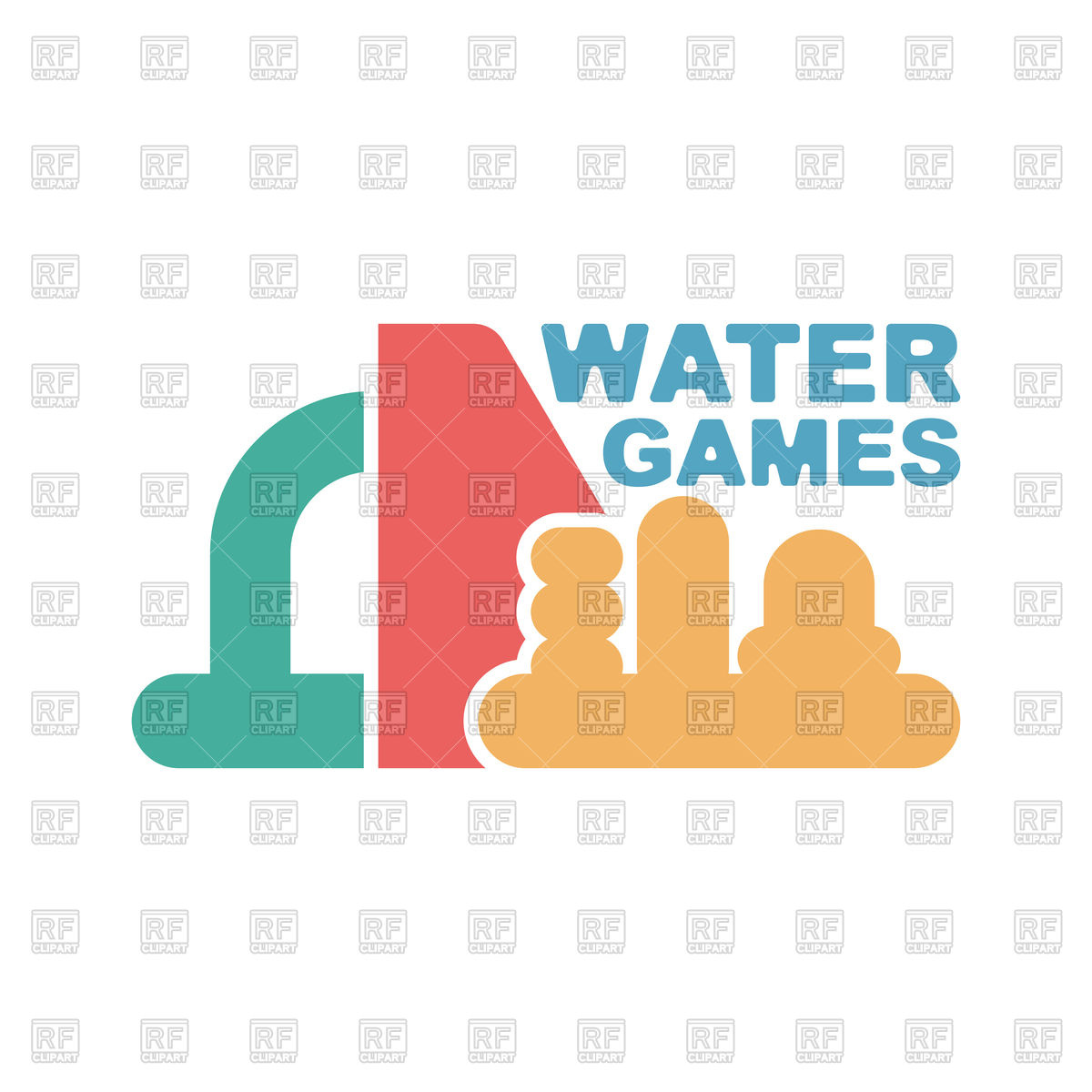 1200x1200 Water Games. Emblem For Inflatable Park Attraction Royalty Free