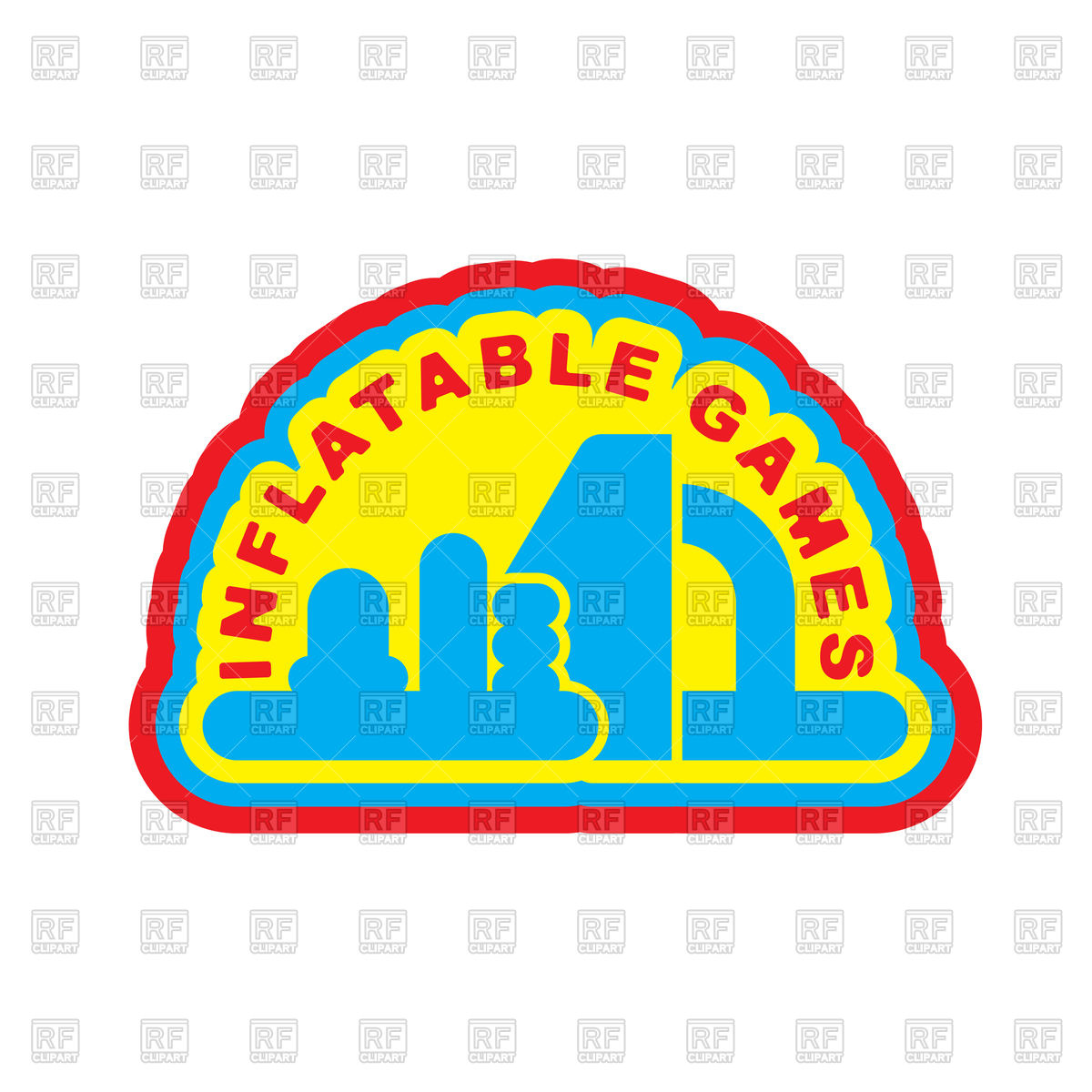 1200x1200 Inflatable Games. Emblem For Water Park Amusement Royalty Free