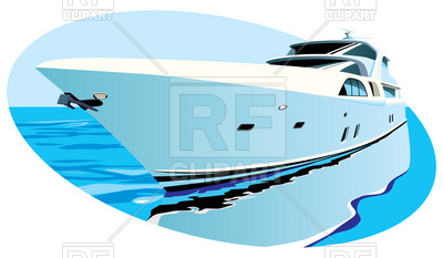400x233 Large Luxury Yacht On Background Of Ocean Royalty Free Vector Clip