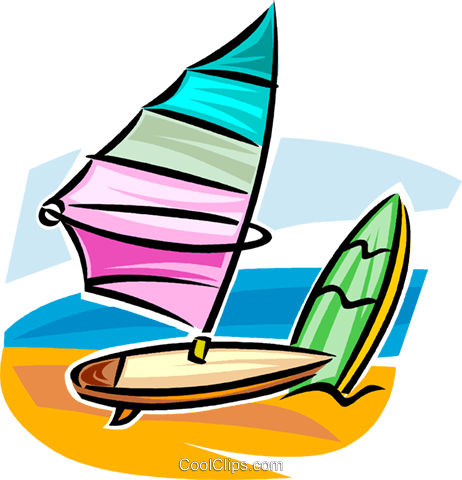 462x480 Windsurfersailboard Royalty Free Vector Clip Art Illustration