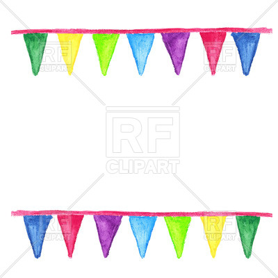 400x400 Watercolor Party Bunting Royalty Free Vector Clip Art Image