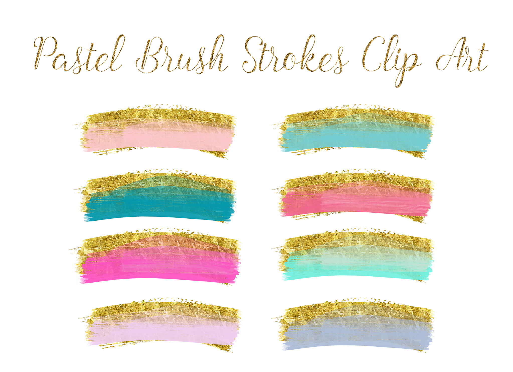 2046x1485 Brush Strokes Clip Art, Gold Brush Clip Design Bundles