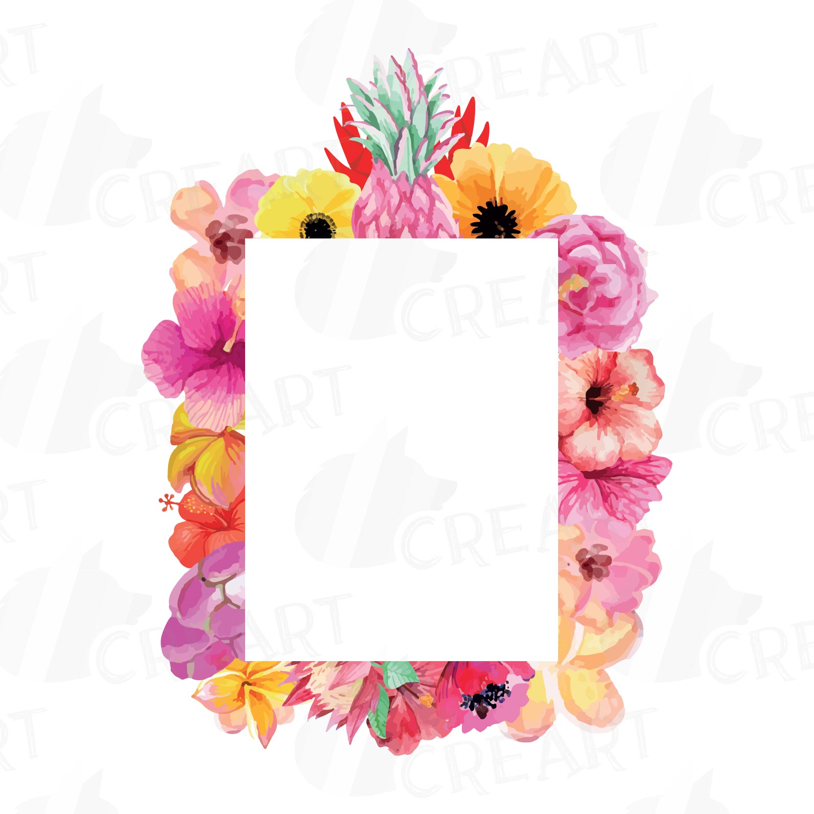 1667x1667 Floral Frames Watercolor Clip Art Colle Design Bundles