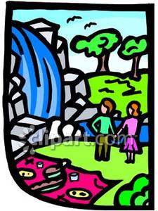 225x300 People Looking At A Waterfall