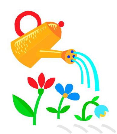 387x443 Elegant Watering Can Cartoon