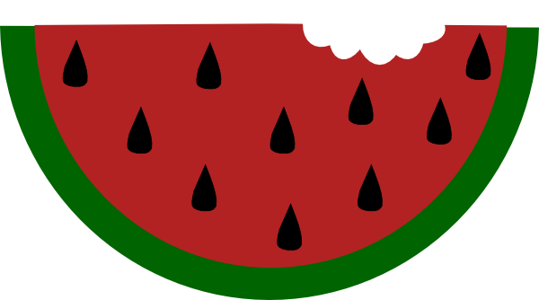 600x334 Watermelon With Bite Clip Art