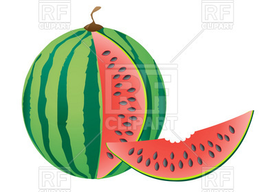 400x280 Watermelon Slice With Bite Missing Royalty Free Vector Clip Art
