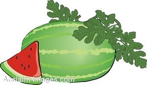 300x173 Clip Art Of A Watermelon With Vine