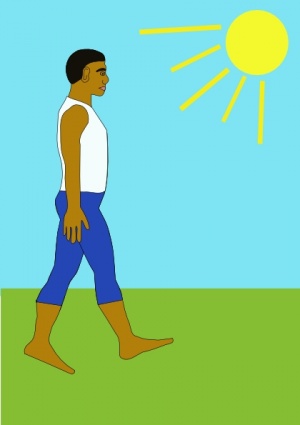 300x425 Man Walking Sunny Day Clip Art Clipart Panda