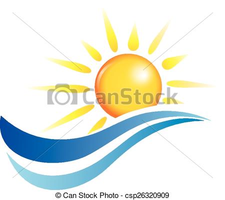 450x401 Sun And Water Waves, Vector Design Elements Vector Clipart