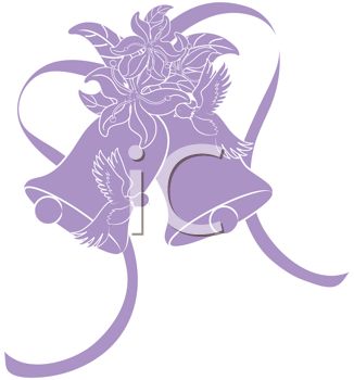 326x350 A Beautiful Pair Of Lavender Wedding Bells With Lavender Flowers