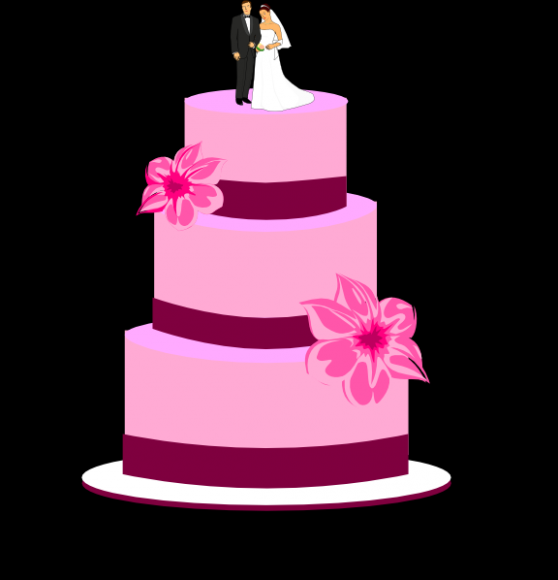558x580 Wedding Cake With Bride And Groom Clip Art