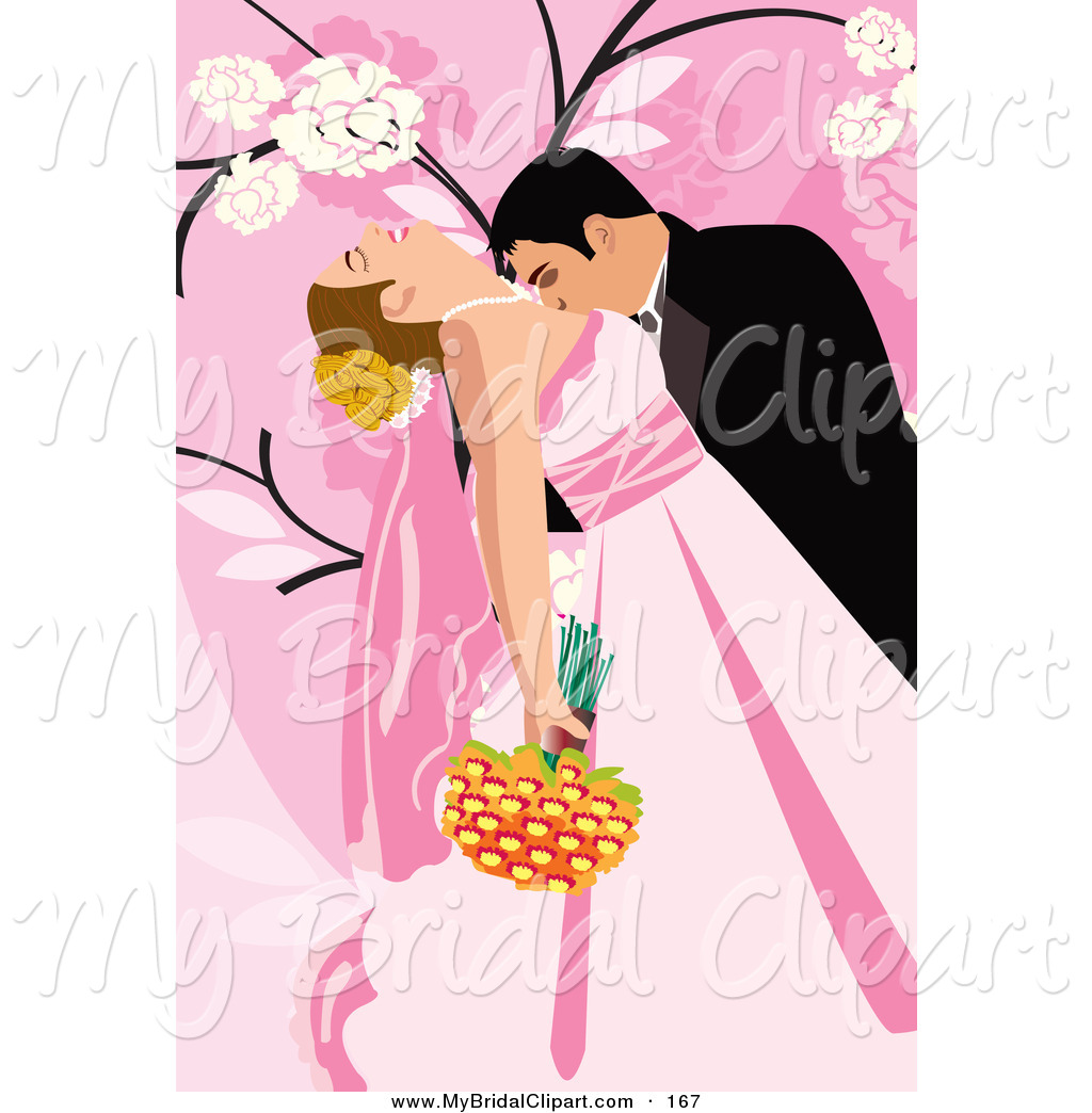 1024x1044 Bridal Clipart Of A Loving Wedding Couple On A Pretty Pink